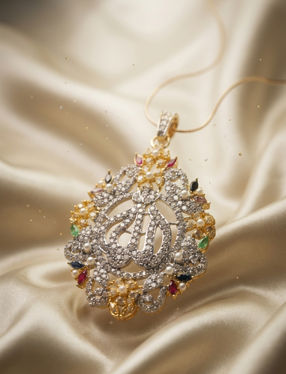 Islamic Calligraphy Zirconia Pendant