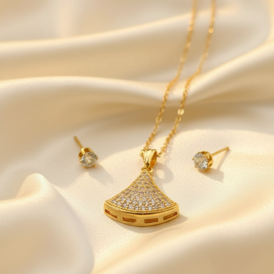 Elegant Golden Zircon Pendant
