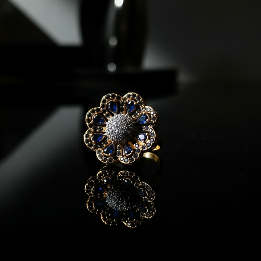 Luxury Blue Crystal Zircon Ring