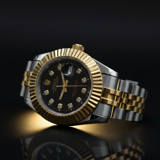 Premium Silver Gold Rolex Watch