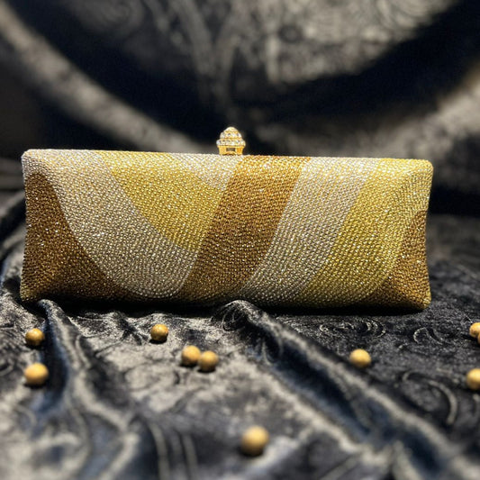 Golden stone High Grade Glitter Clutch