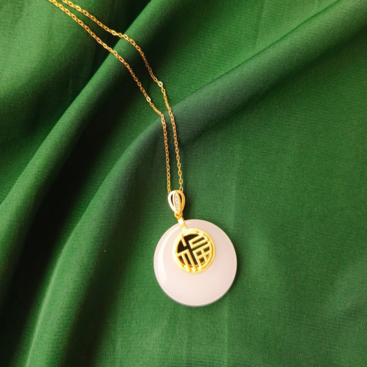 Unique White and Gold Pendant
