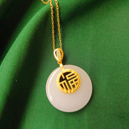 Unique White and Gold Pendant