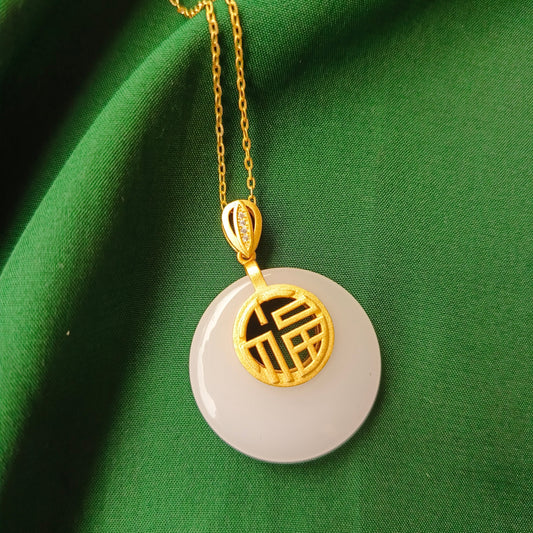 Unique White and Gold Pendant