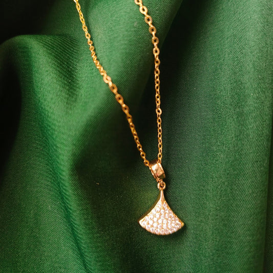 Elegant Golden Zircon Studded Pendant