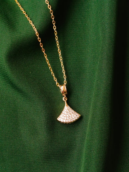 Elegant Golden Zircon Studded Pendant