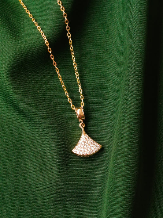Elegant Golden Zircon Studded Pendant