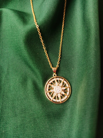 Golden Crystal Studded Pendant