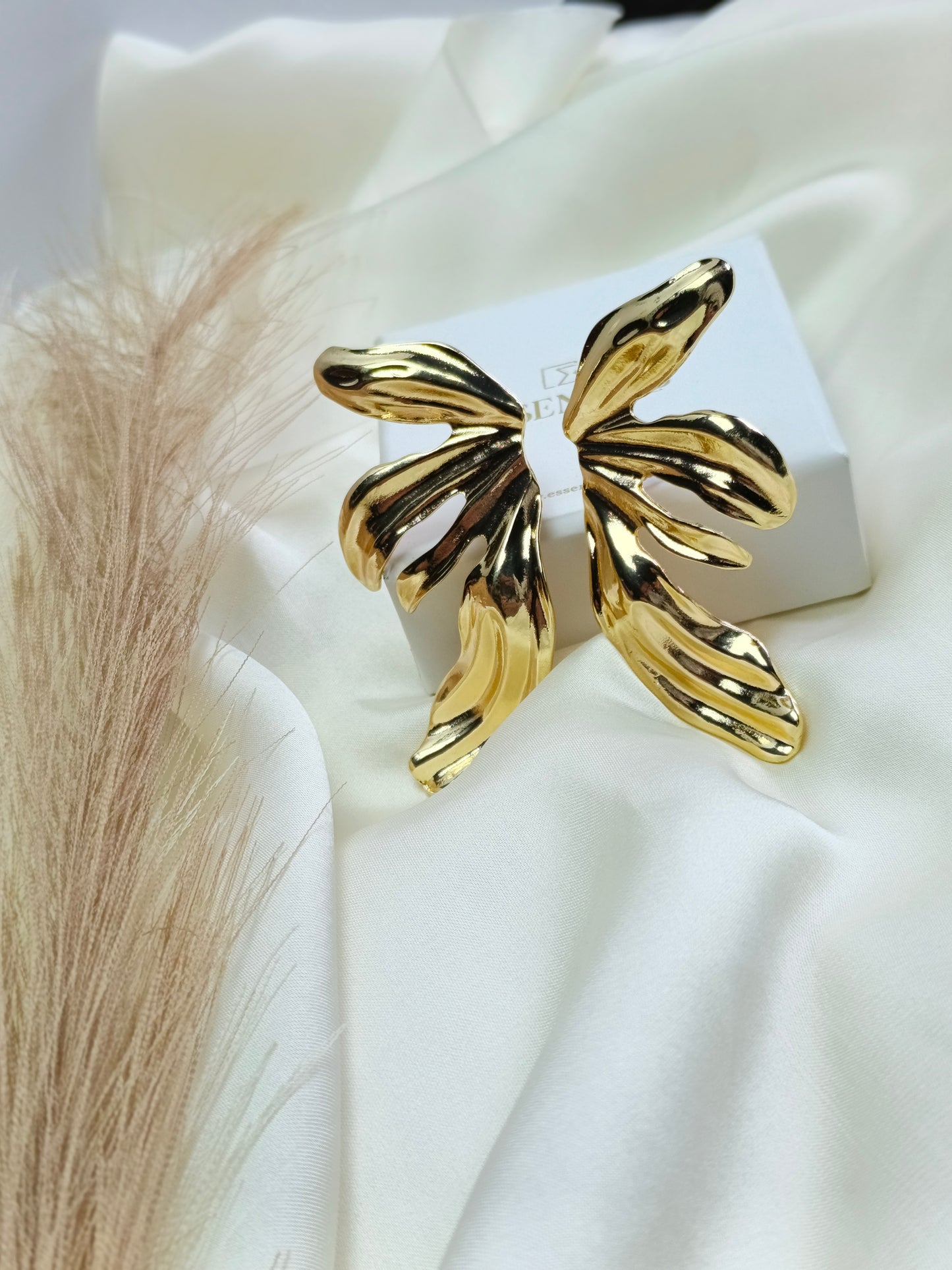 Stainless Steel Leaf Earrings