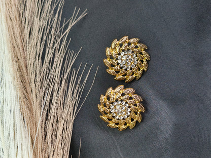 Golden Crystal Studded Earrings