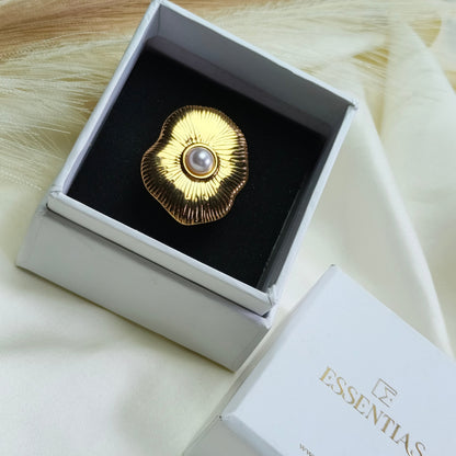 Premium Gold Pearl Ring