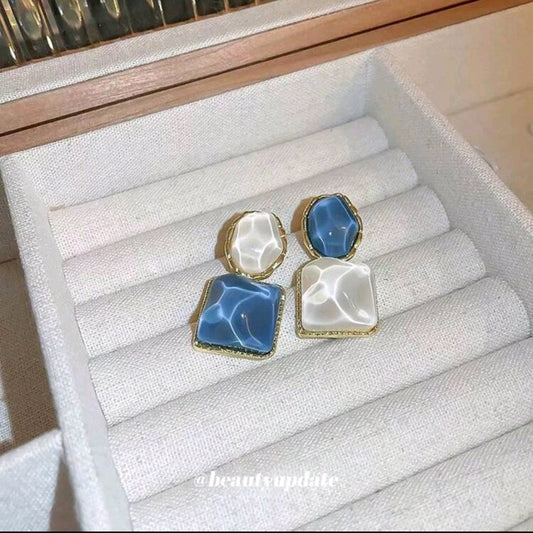 Unique Water Wave Square Earrings