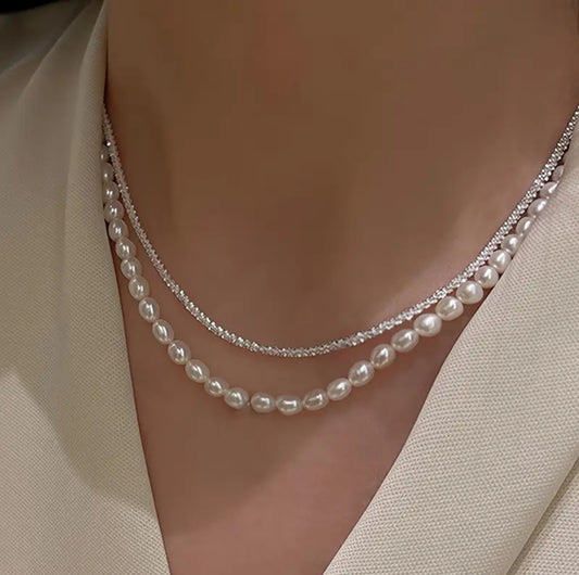 2Pcs Elegant Pearl Necklace