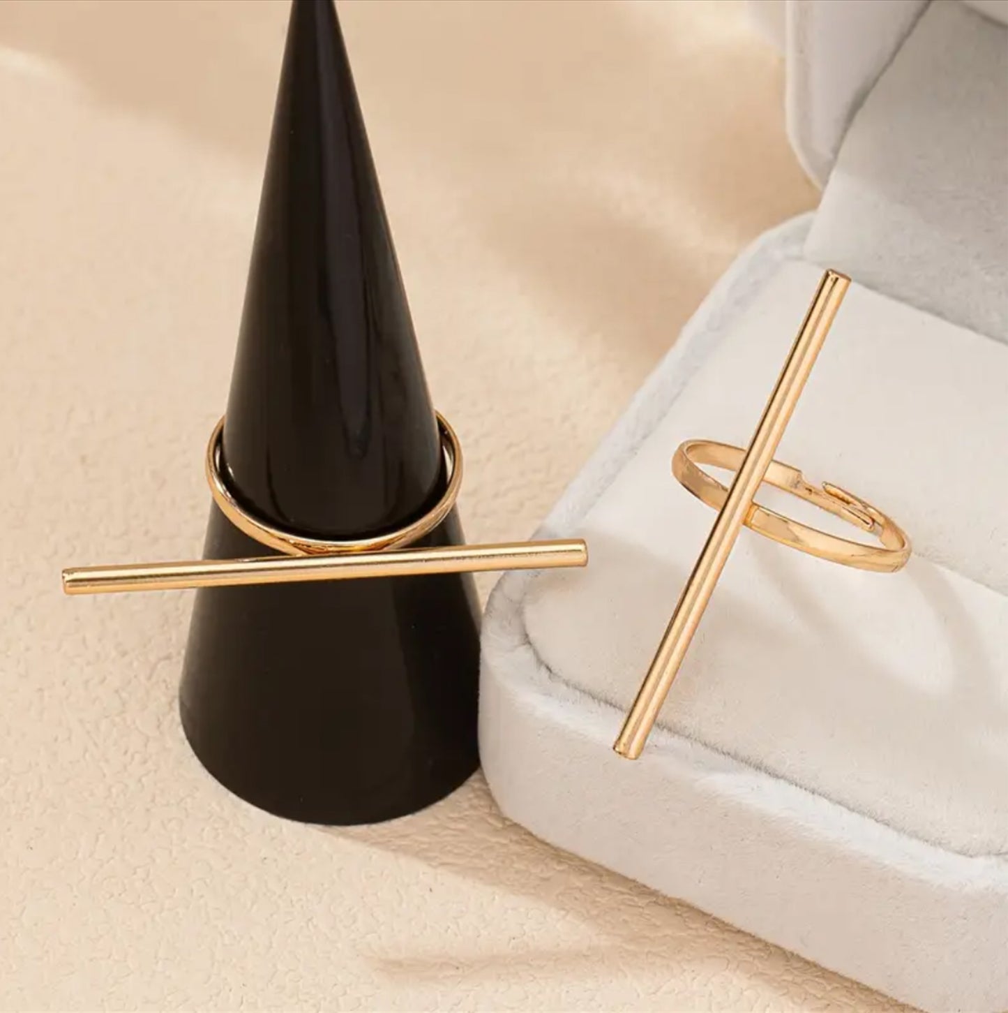 Stylish Modern Golden Rings