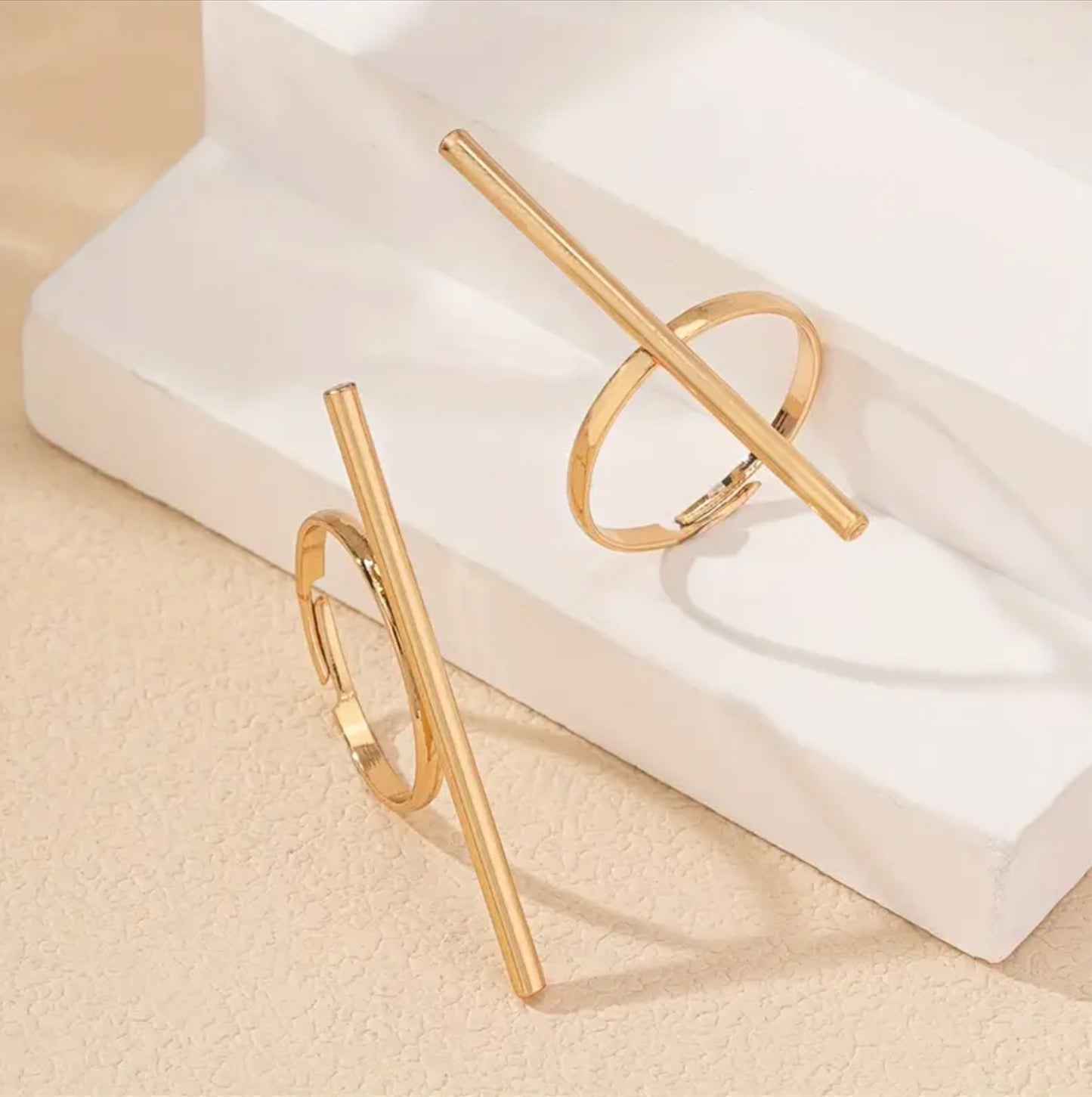 Stylish Modern Golden Rings
