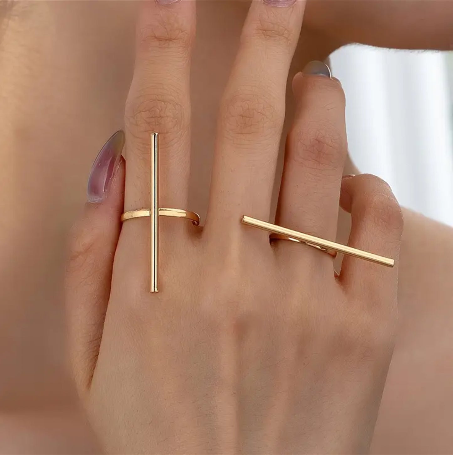 Stylish Modern Golden Rings