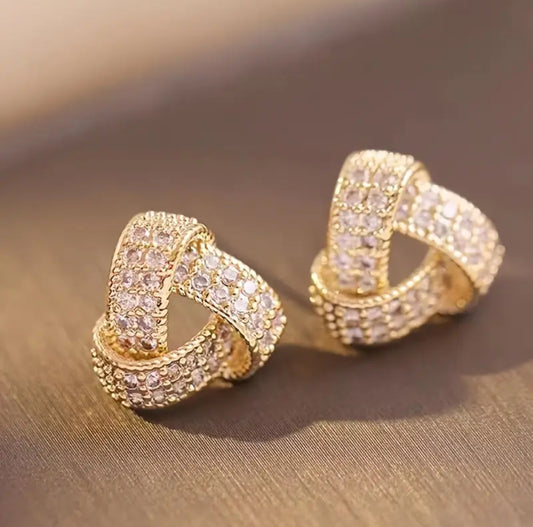 Zirconium Triangle Stud Earrings