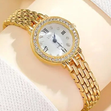 Premium Golden Zircon Studded Watch