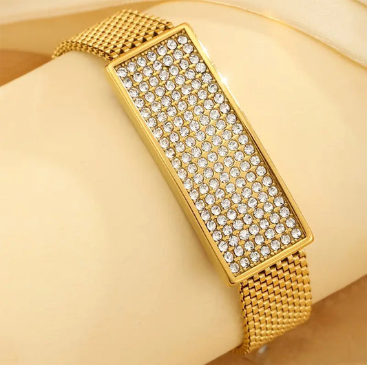 Classic Golden Crystral Bar Bracelet