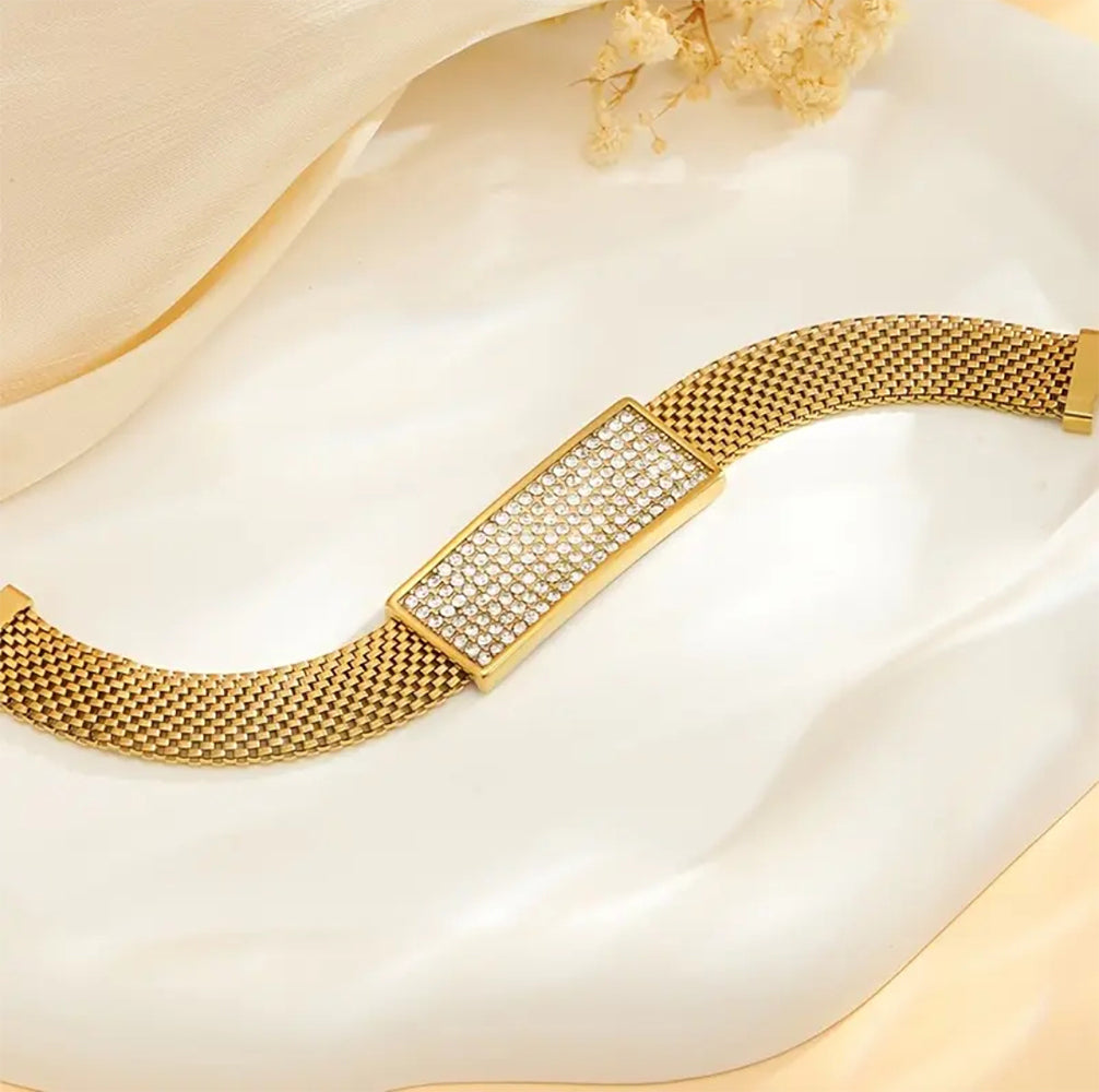 Classic Golden Crystral Bar Bracelet