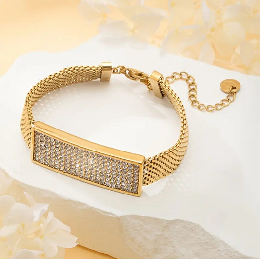 Classic Golden Crystral Bar Bracelet