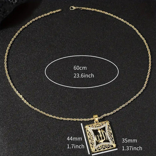 Zircon Studded Golden Pendant – ESSENTIAS