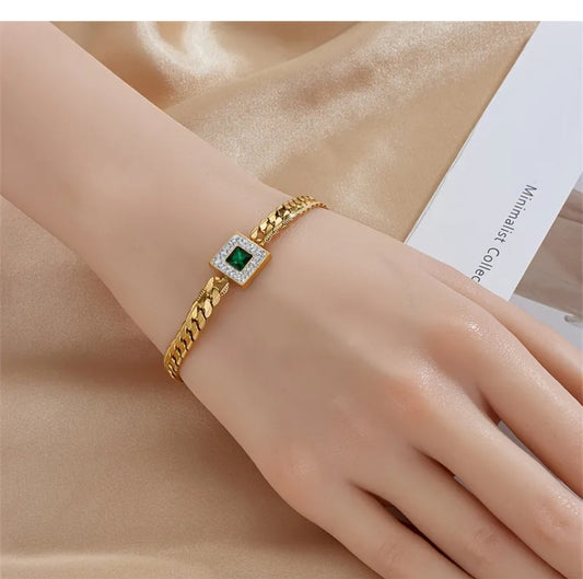 Stylish Square Zircon Studded Bracelet