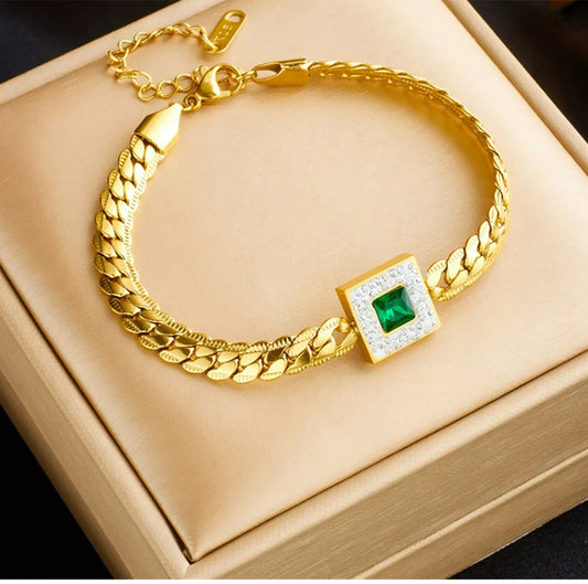Stylish Square Zircon Studded Bracelet