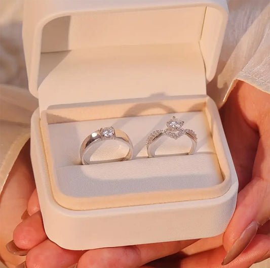 Elegant Silver Ring Set