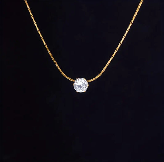 Elegant Golden Round Crystal Pendant