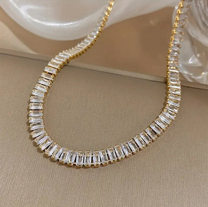 Stylish GOLD Toned Crystal  Necklace –ESSENTIAS