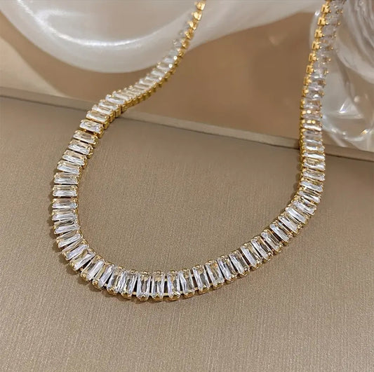 Stylish GOLD Toned Crystal  Necklace –ESSENTIAS