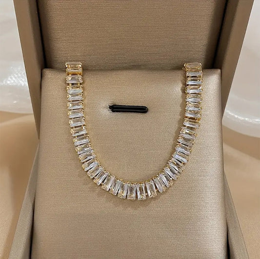 Stylish GOLD Toned Crystal  Necklace –ESSENTIAS