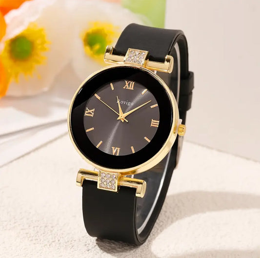 Premium Black and Golden Strap Watch