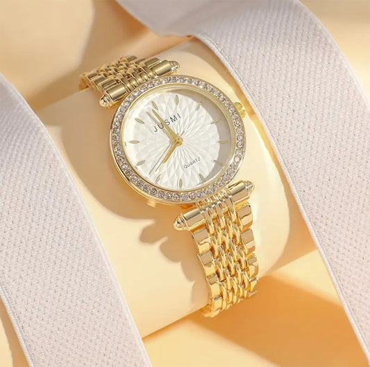 High End Golden Crystal Studded Watch
