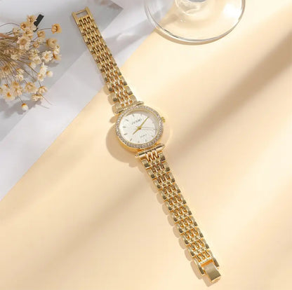 High End Golden Crystal Studded Watch