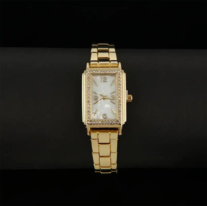 Premium Golden-Tone Crystal Studded Watch – Elegant Luxury Timepiece