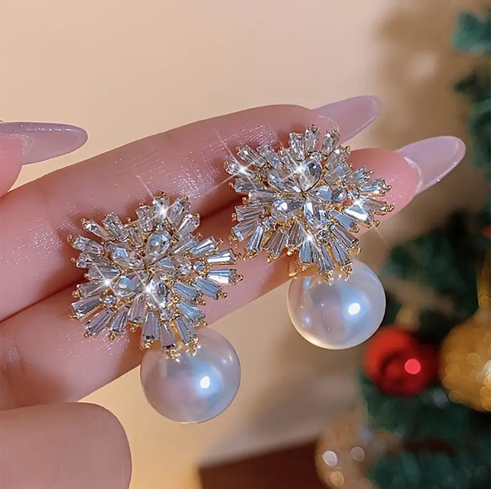 Snowflake Zirconium Earrings _ ESSENTIAS