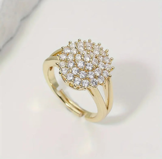 14K Golden Plated Floral Design Ring