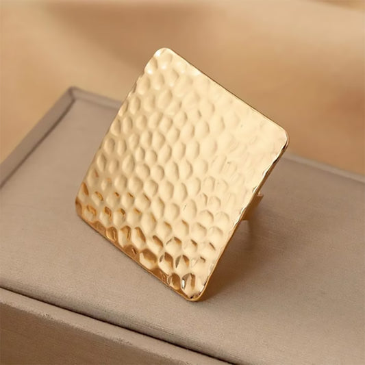 Trendy Square Shape  Golden Ring