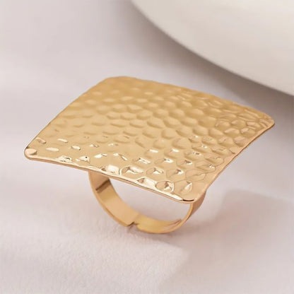 Trendy Square Shape  Golden Ring