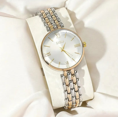 Premium Golden and Silver Braided Watch