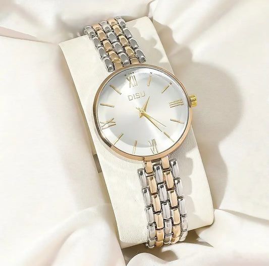 Premium Golden and Silver Braided Watch