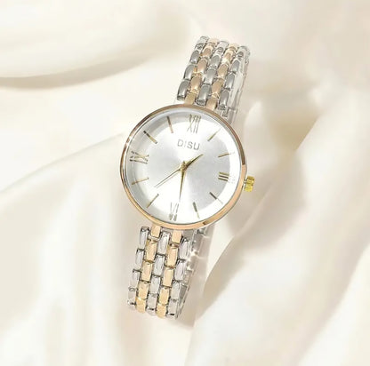 Premium Golden and Silver Braided Watch