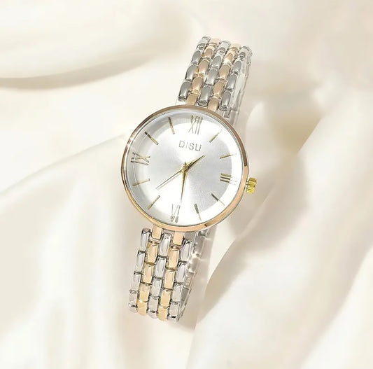 Premium Golden and Silver Braided Watch