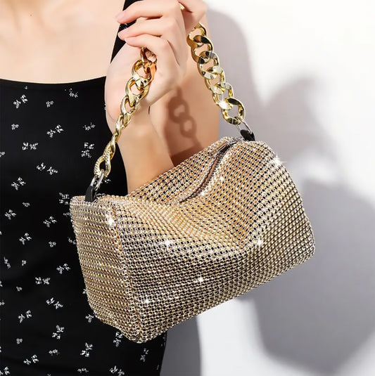 Evening Sparkling Golden  Bag -ESSENTIAS