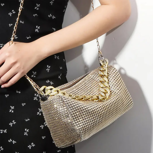 Evening Sparkling Golden  Bag -ESSENTIAS