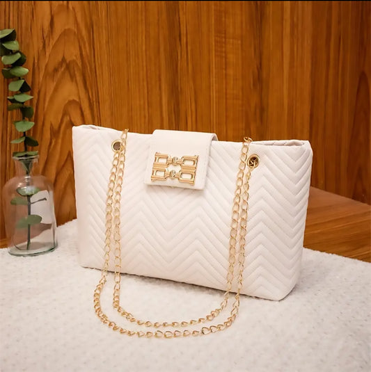 Everyday Stylish White  Shoulder Bag -ESSENTIAS
