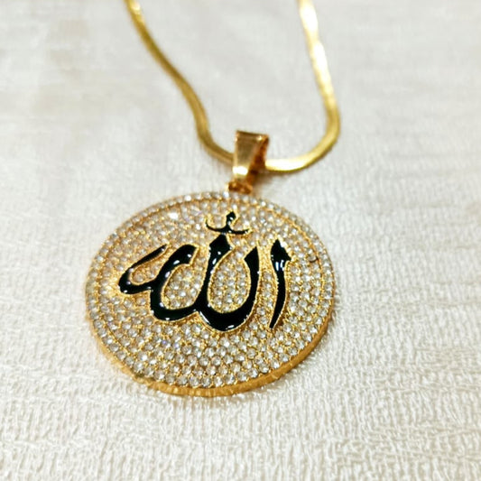 Classic Golden Crystal Studded Pendant