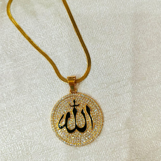 Classic Golden Crystal Studded Pendant